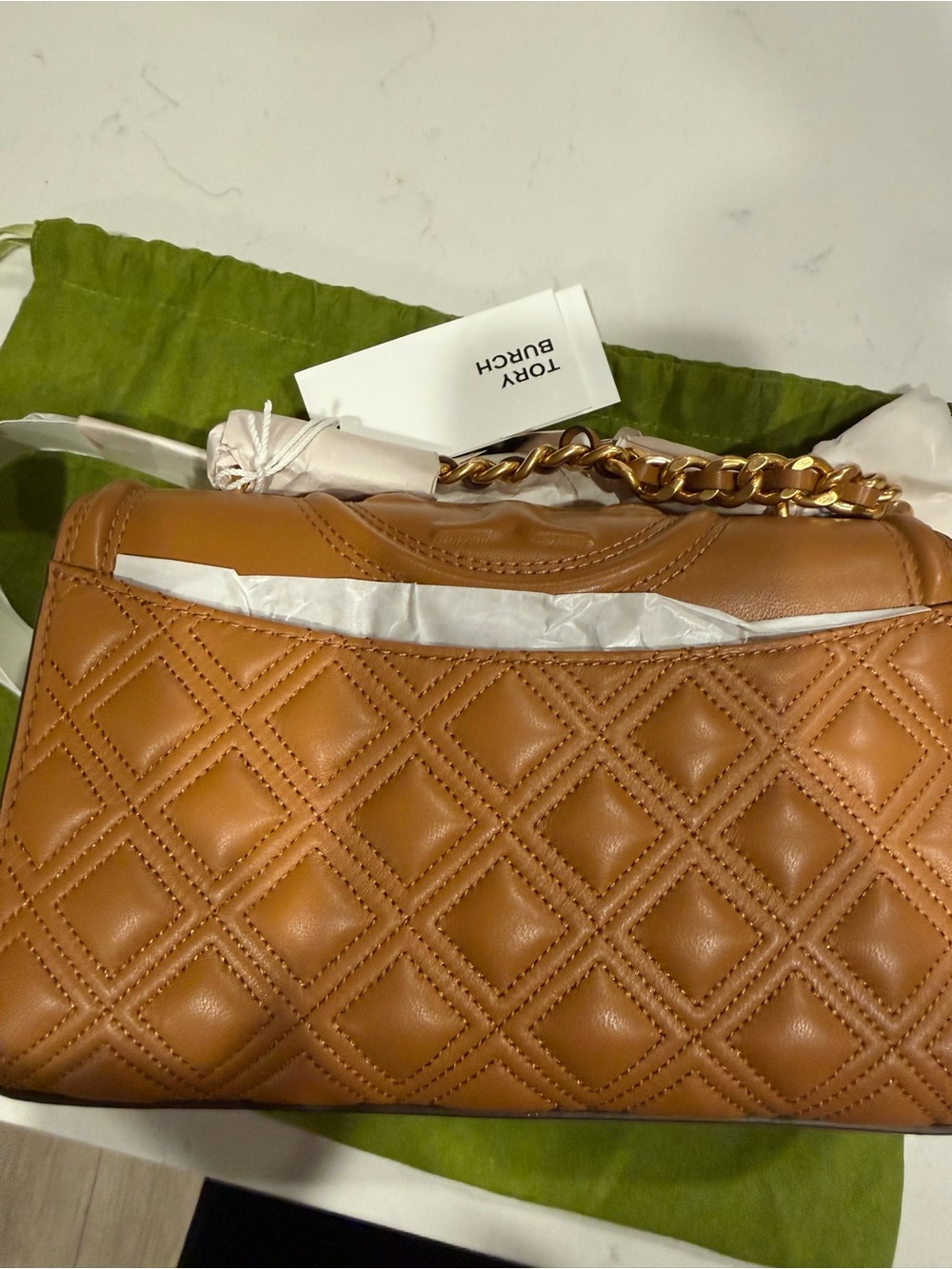 Tory Burch Brown Fleming Leather Shoulder Bag - Picture 2 of 3